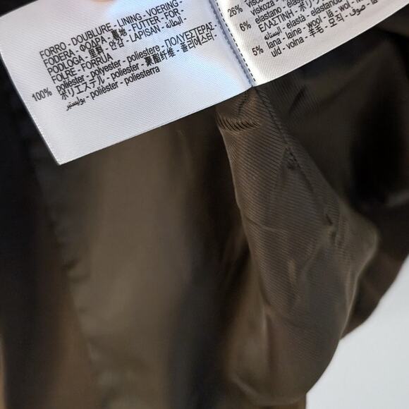 Zara Khaki Brown Basic V-neck Long Sleeve Button Blazer Jacket, size S - Picture 8 of 9